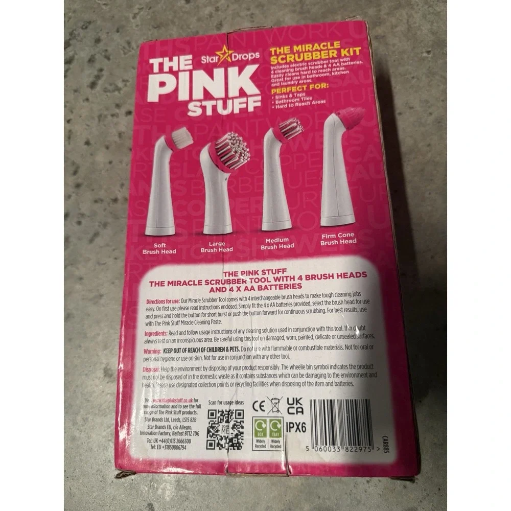 The Pink Stuff Miracle Scrubber Kit - 4 Cleaning Brush Heads